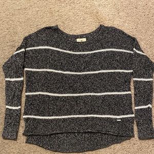 grey and white striped sweater